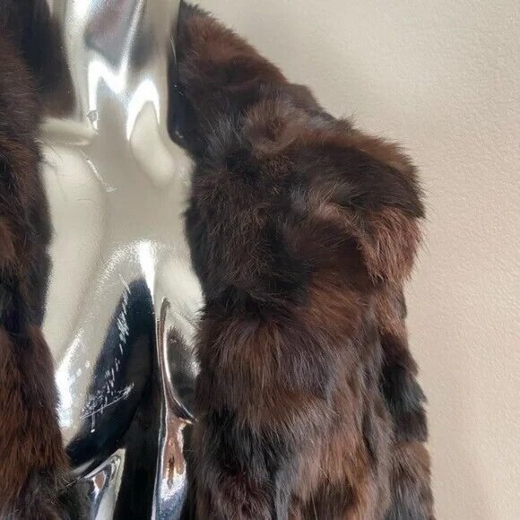 SOLD- Bunny Hug Vintage Rabbit Fur Coat - Picture 3 of 6